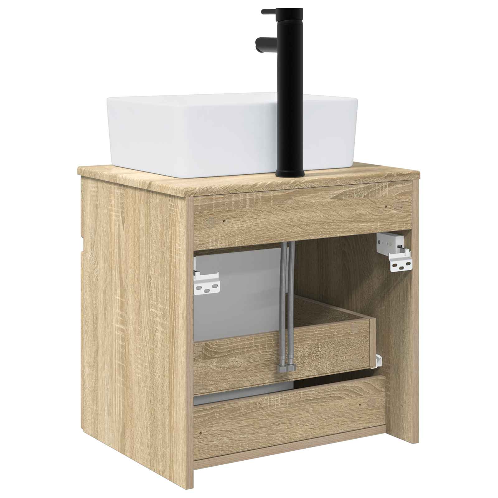 Umivaonik s policom za zid Hrast sonoma 49 x 41 x 63 cm