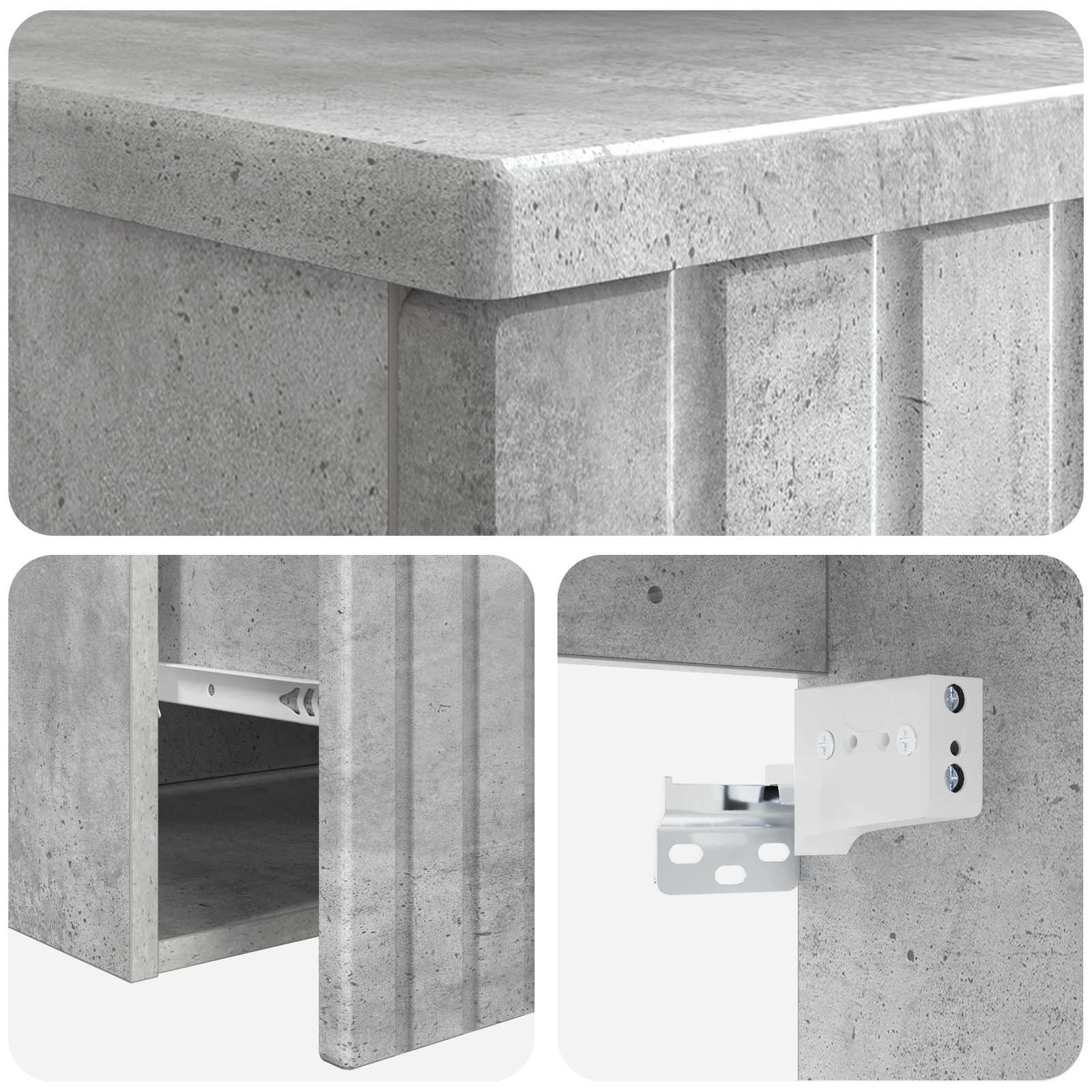 Umivaonik s policom za zid Betonska siva 49 x 44,5 x 66,5 cm