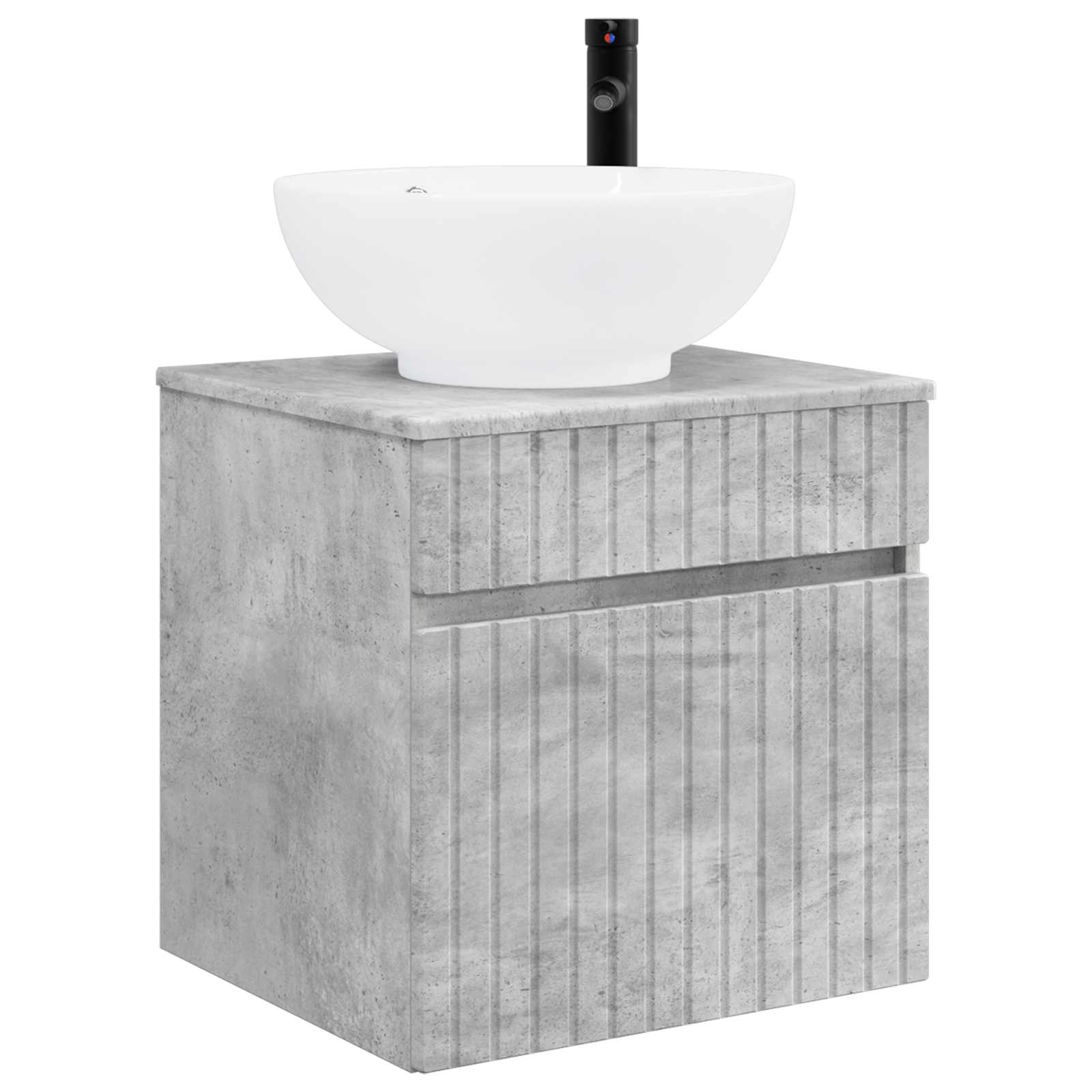 Umivaonik s policom za zid Betonska siva 49 x 44,5 x 66,5 cm