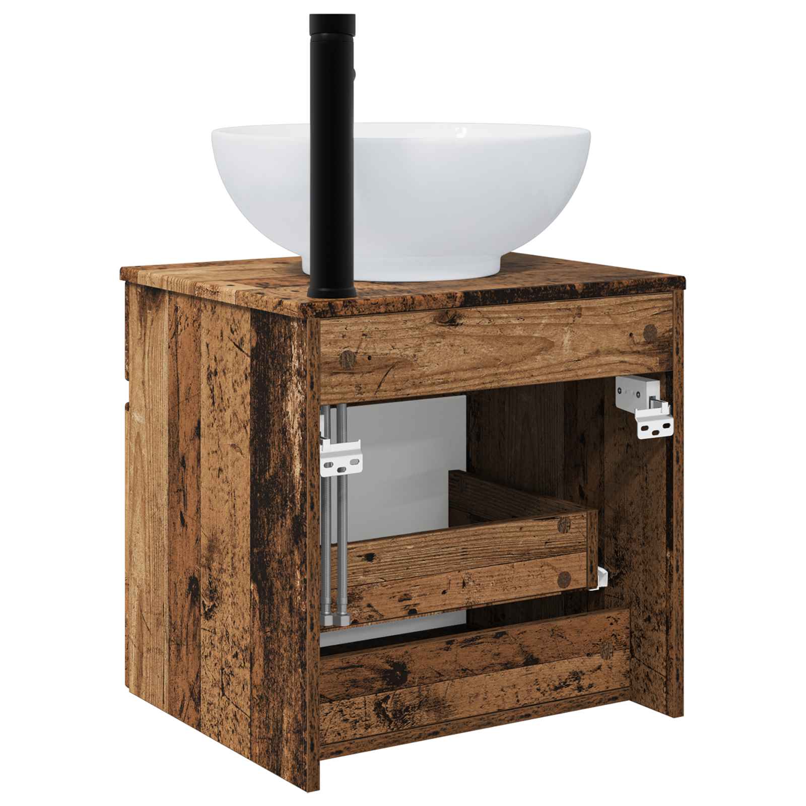 Umivaonik s policom za zid Staro drvo 49 x 44,5 x 66,5 cm