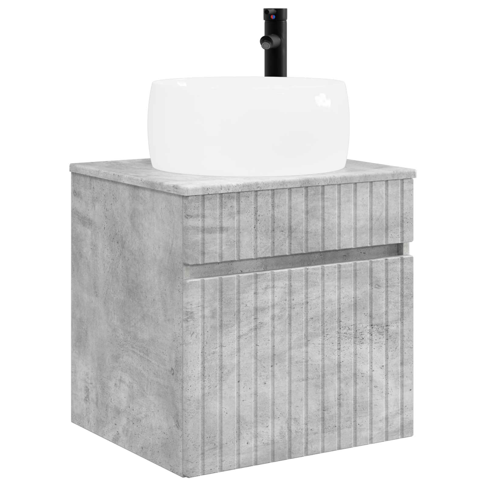 Umivaonik s policom za zid Betonska siva 49 x 44,5 x 66 cm