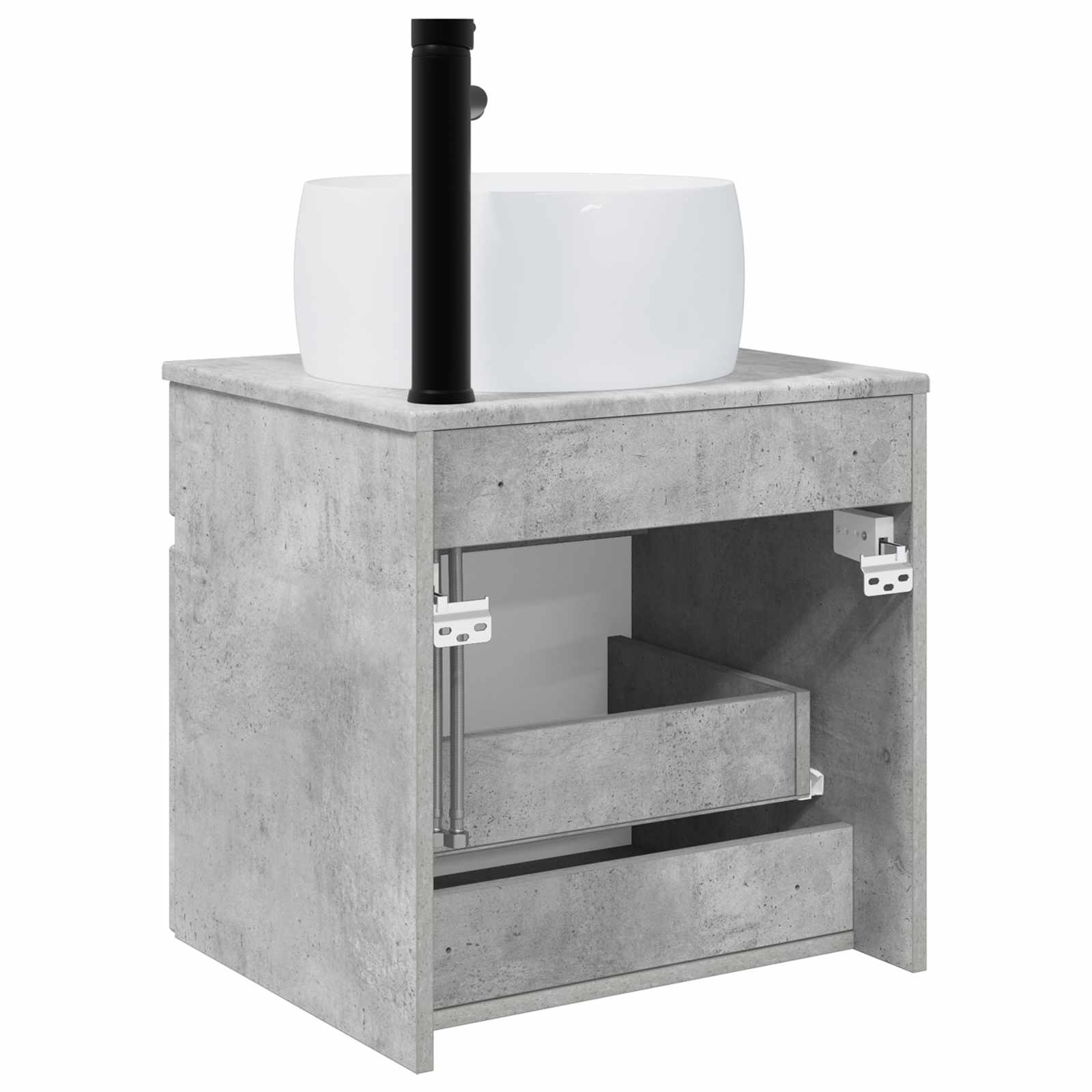 Umivaonik s policom za zid Betonska siva 49 x 44,5 x 66 cm