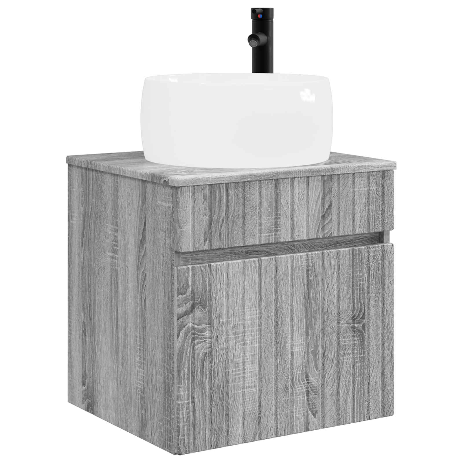 Umivaonik s policom za zid Siva Sonoma 49 x 44,5 x 66 cm