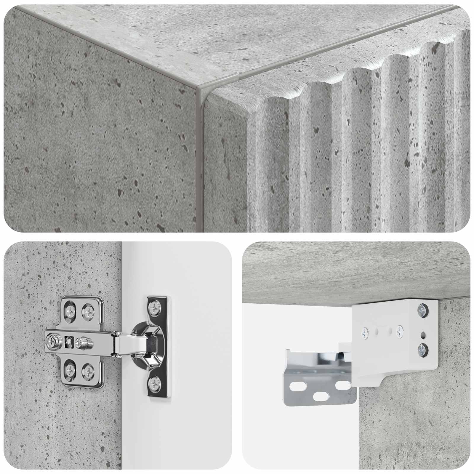 Ormar za Kupaonicu na Zidu Betonska siva 33 x 34,5 x 60 cm