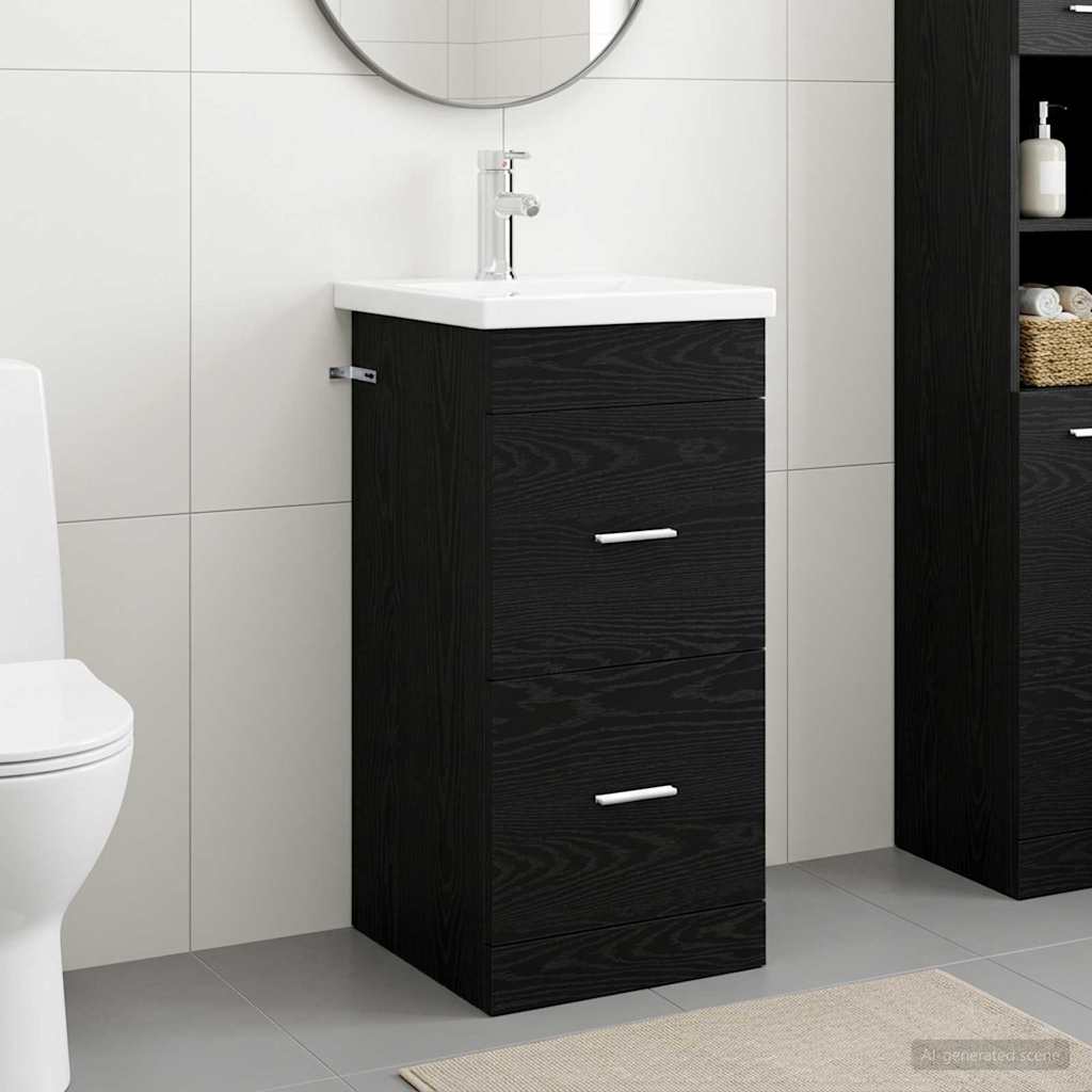 Kupaonski umivaonik s sudoperom Crni hrast 42 x 40 x 84,5 cm