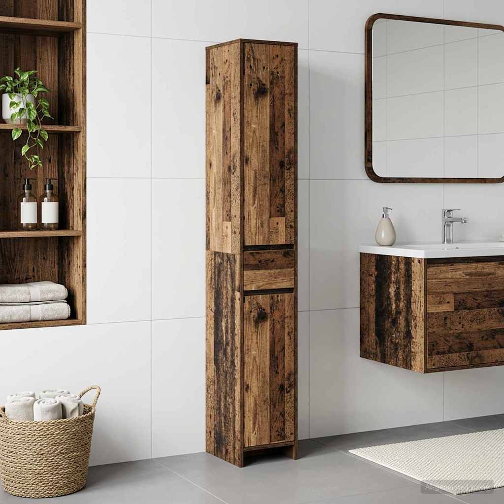Kupaonski ormar Staro drvo 30 x 33 x 190 cm Konstruirano drvo