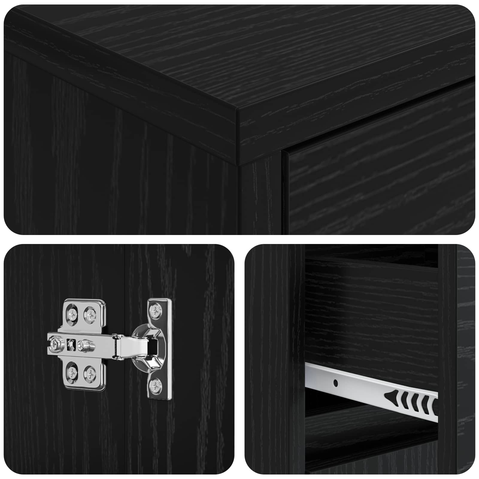 Umivaonik s policom za zid Crni hrast 35 x 20 x 81 cm