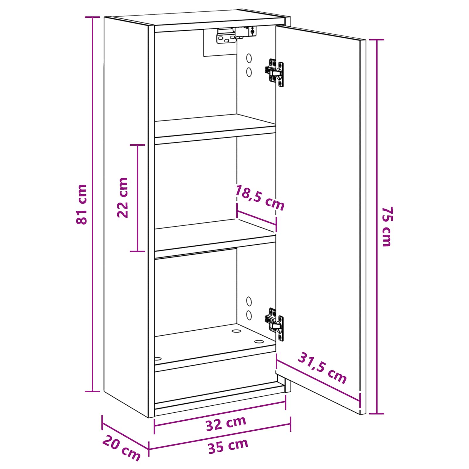 Umivaonik s policom za zid Betonska siva 35 x 20 x 81 cm