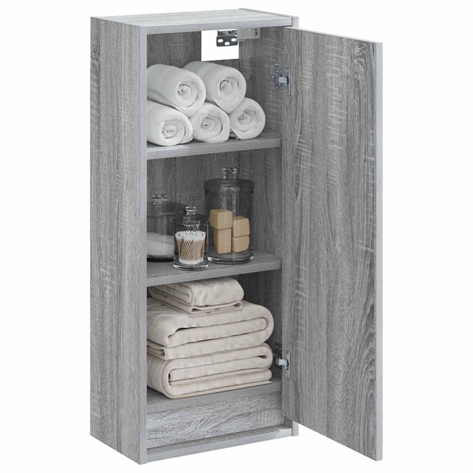 Umivaonik s policom za zid Siva Sonoma 35 x 20 x 81 cm
