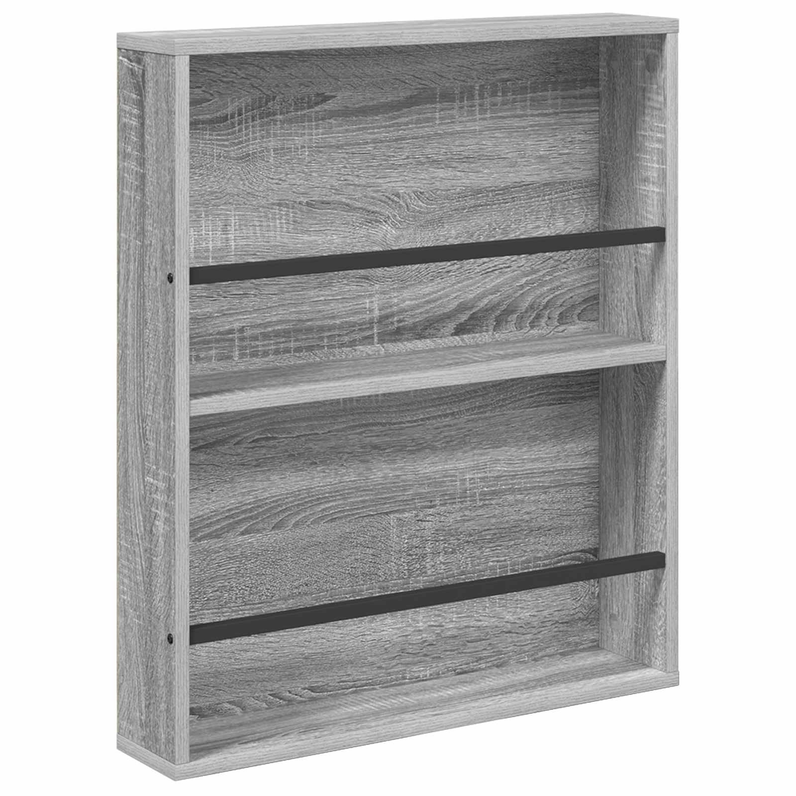 Polica za časopise s policom 2 pcs Siva Sonoma 60 x 12 x 70 cm