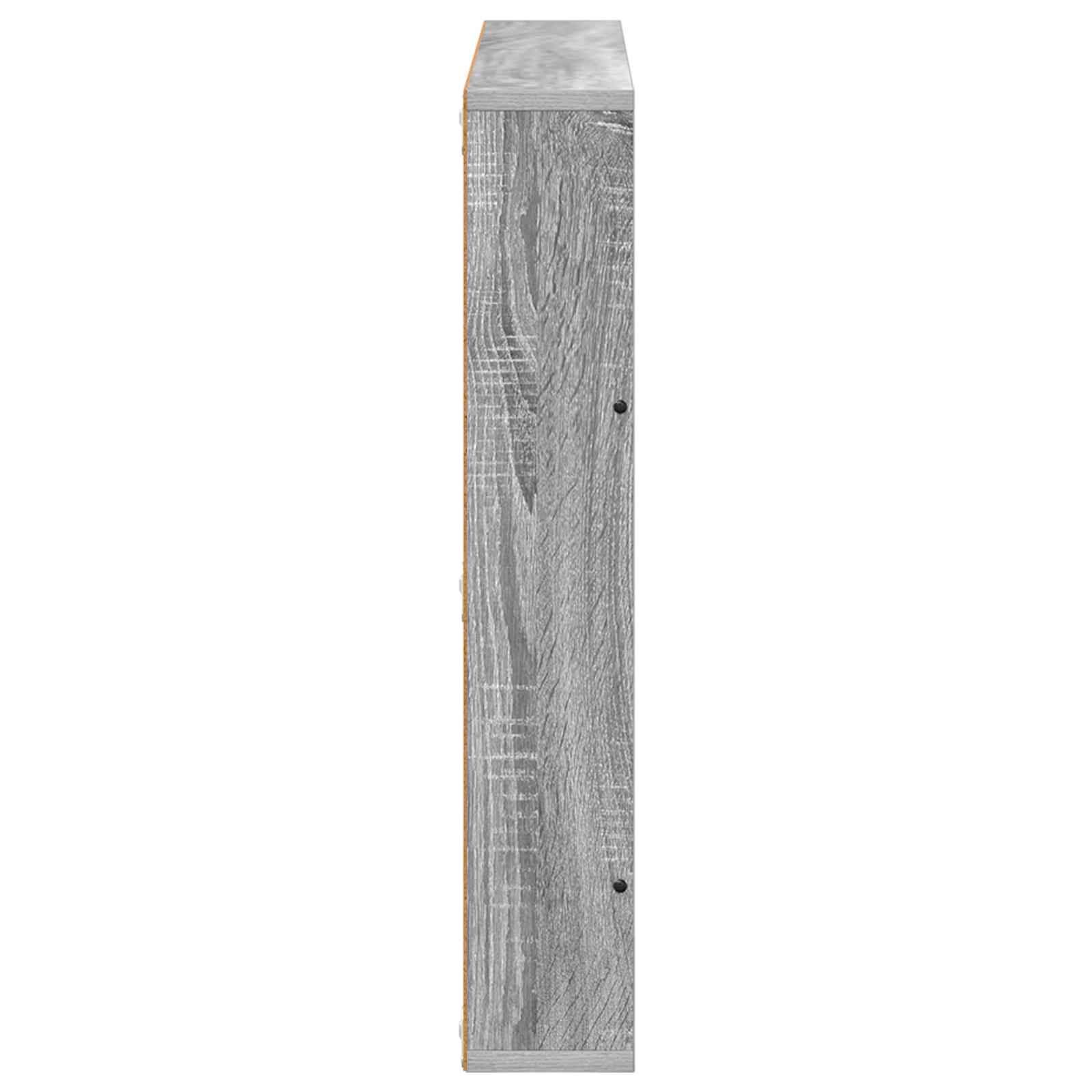 Polica za časopise s policom 2 pcs Siva Sonoma 80 x 12 x 70 cm