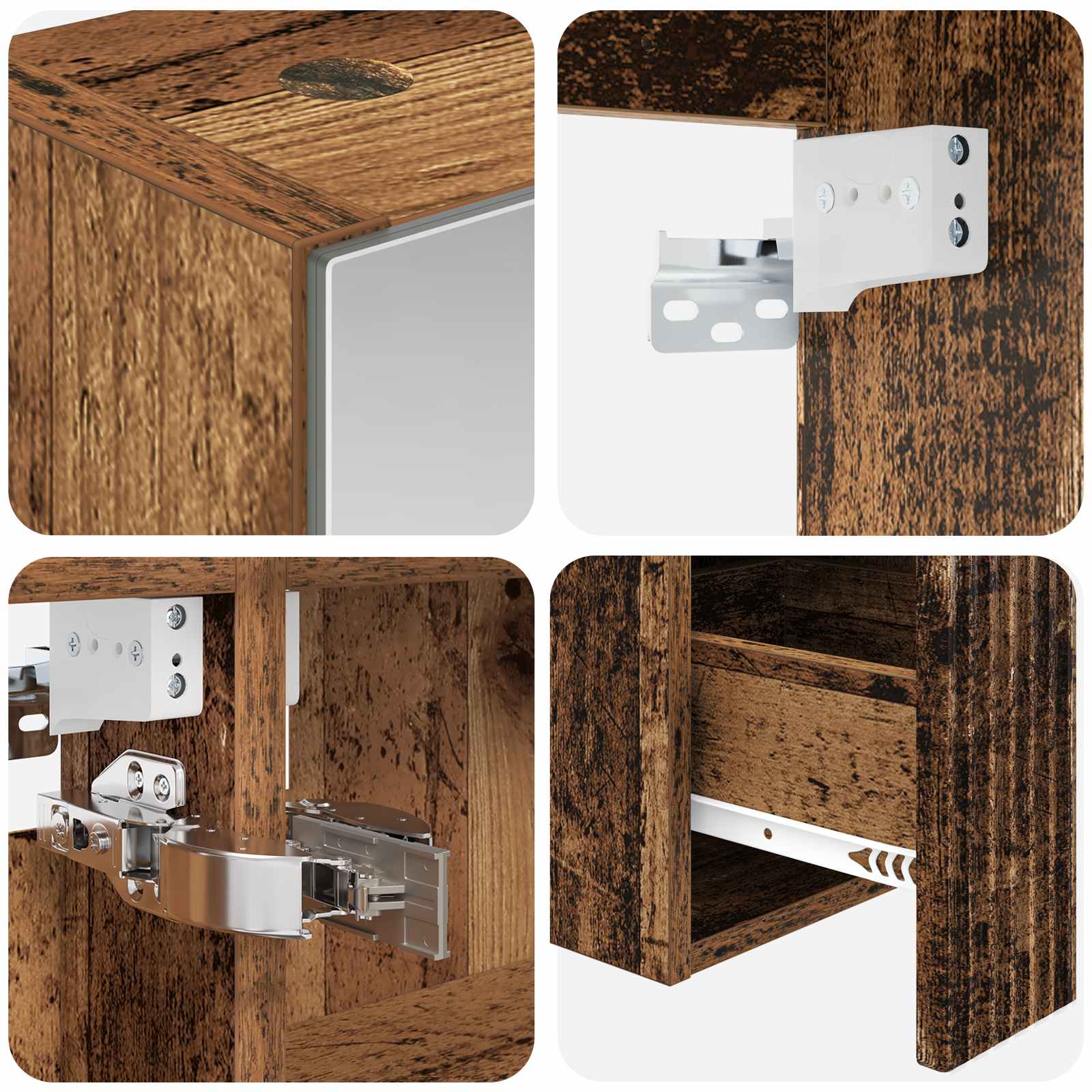 Set ormarića za kupaonicu 5 pcs Staro drvo 43 x 16 x 62,5 cm