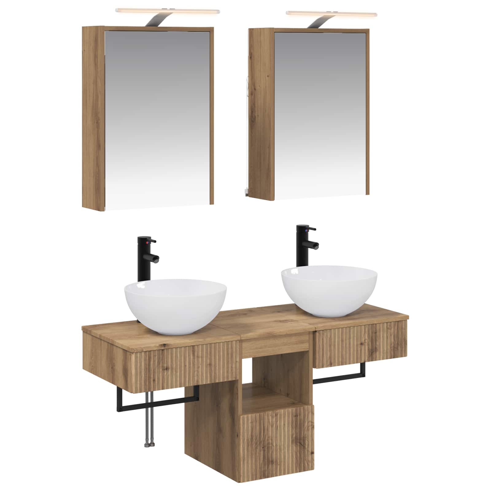 Set ormarića za kupaonicu 5 pcs Hrast artisan 43 x 16 x 62,5 cm