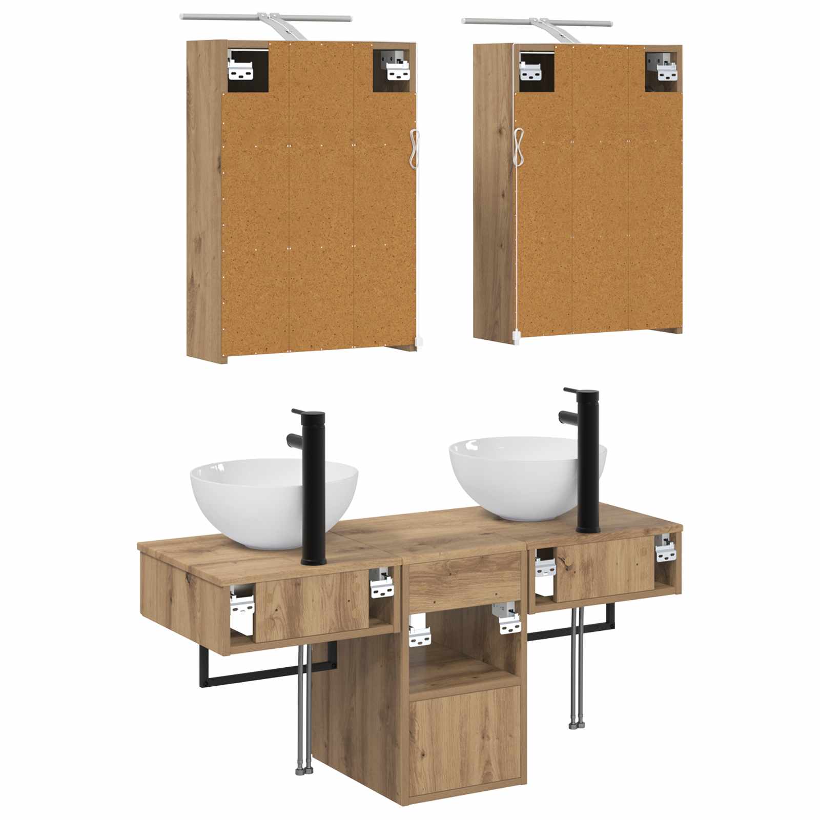 Set ormarića za kupaonicu 5 pcs Hrast artisan 43 x 16 x 62,5 cm