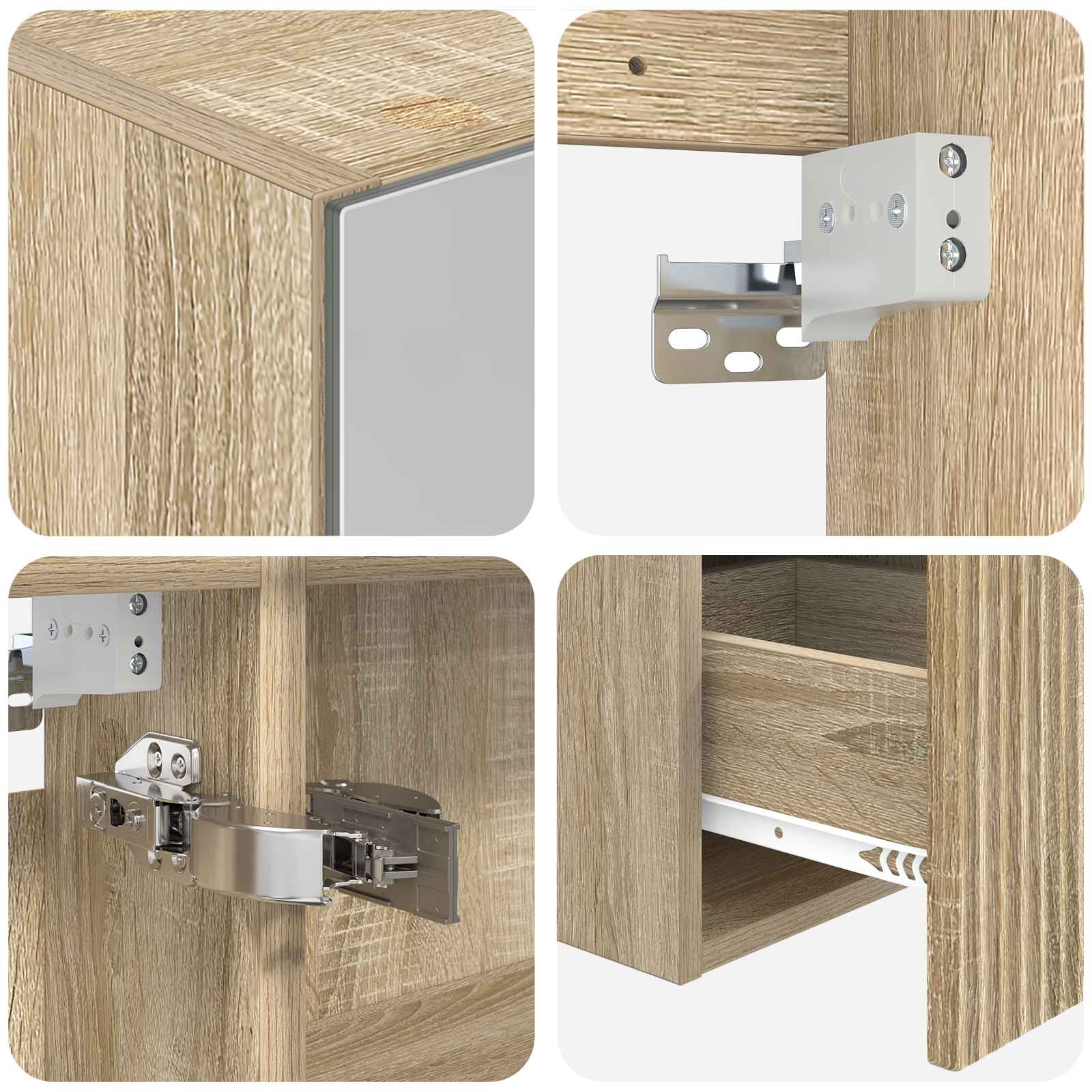 Set ormarića za kupaonicu 4 pcs Hrast sonoma 100 x 14,5 x 70 cm
