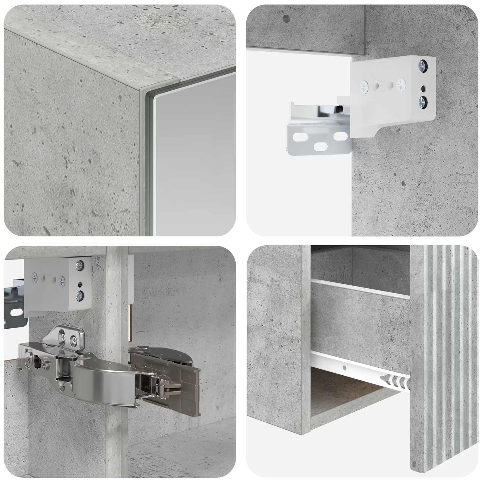 Set ormarića za kupaonicu 5 pcs Betonska siva 50 x 14,5 x 70 cm