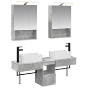 Set ormarića za kupaonicu 5 pcs Betonska siva 50 x 14,5 x 70 cm