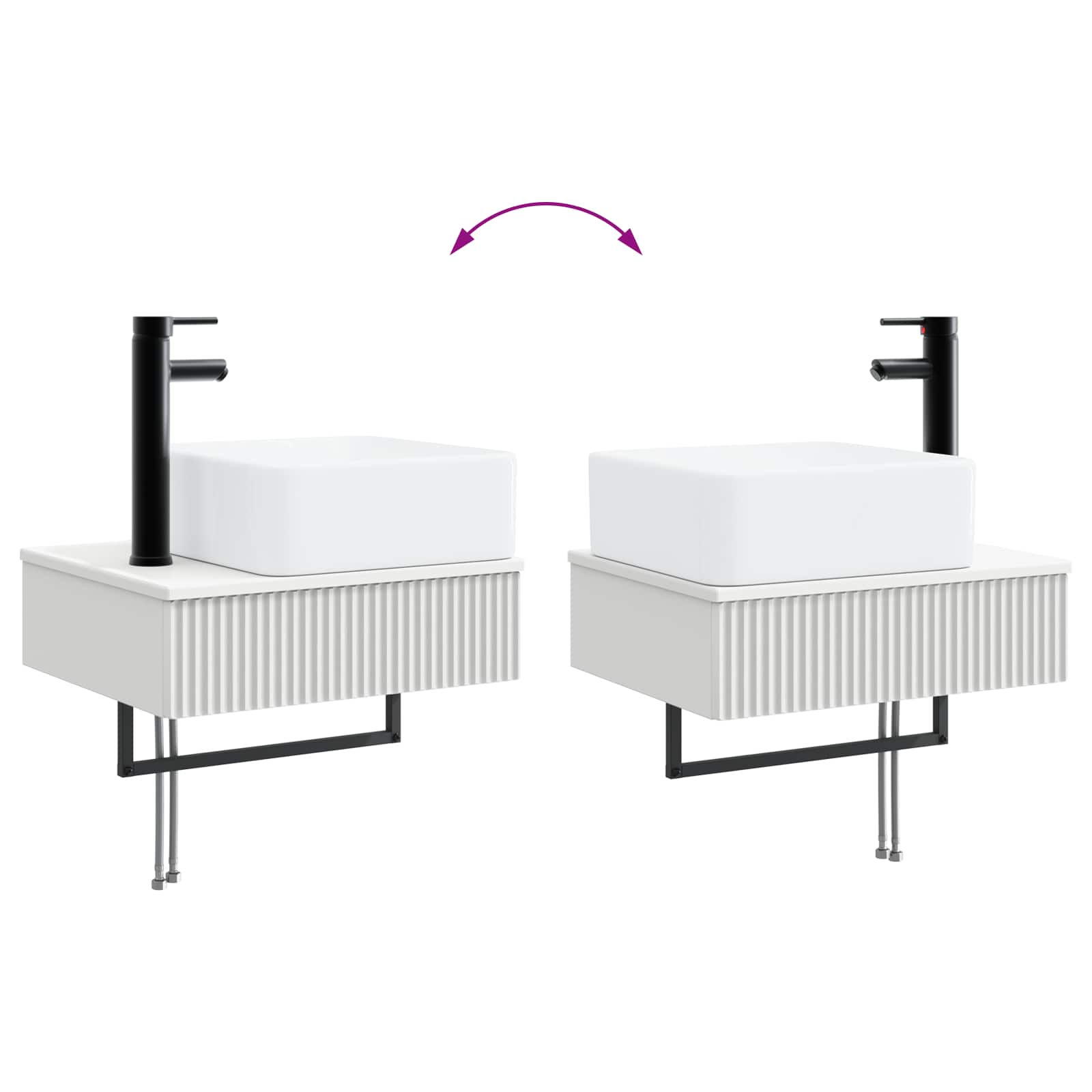 Set ormarića za kupaonicu 5 pcs Bijela 53 x 15,5 x 70 cm