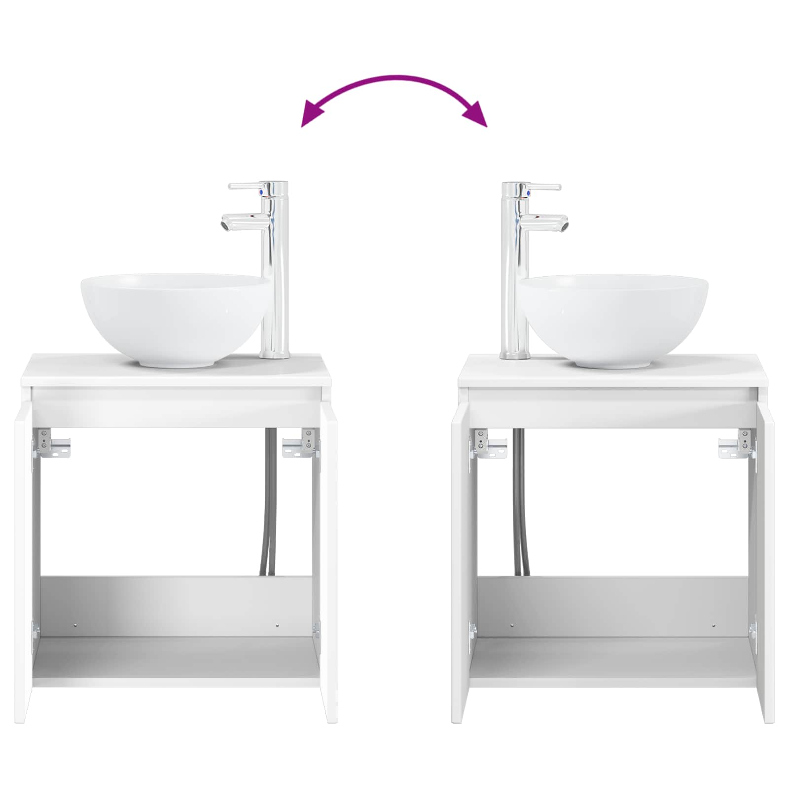 Set ormarića za kupaonicu 4 pcs Bijela 103,5 x 15,5 x 70 cm