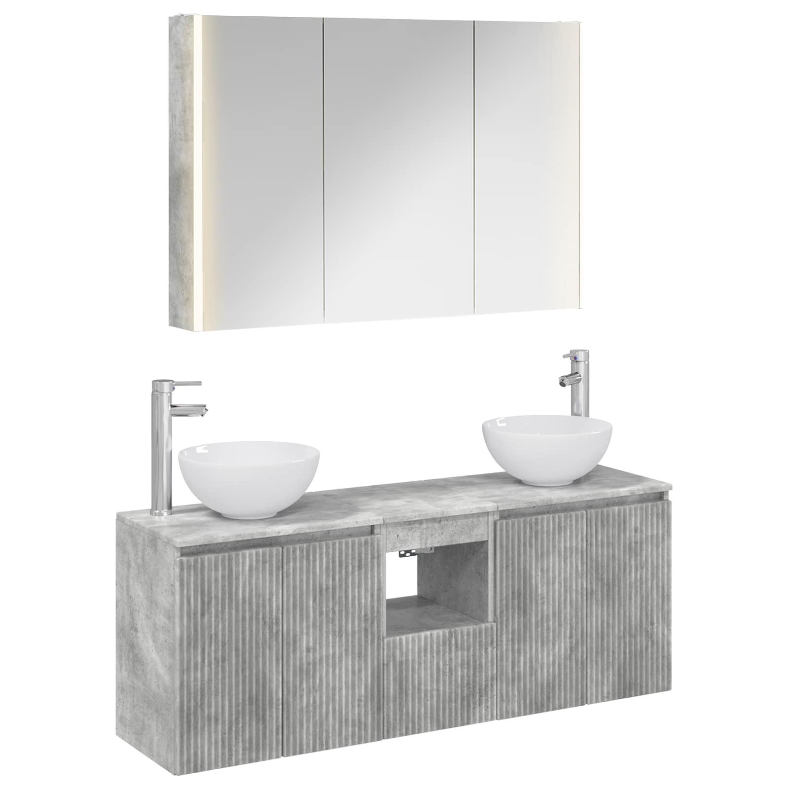 Set ormarića za kupaonicu 4 pcs Betonska siva