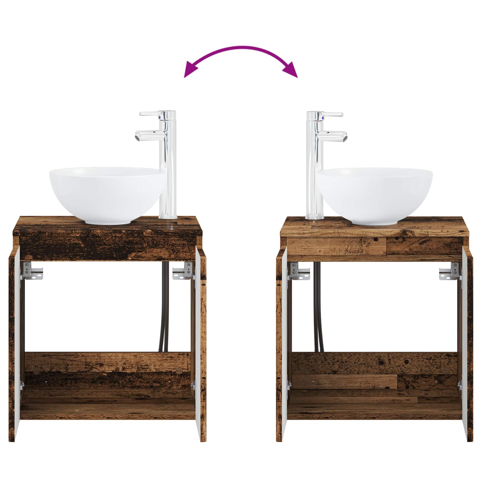 Set ormarića za kupaonicu 4 pcs Staro drvo 103,5 x 15,5 x 70 cm