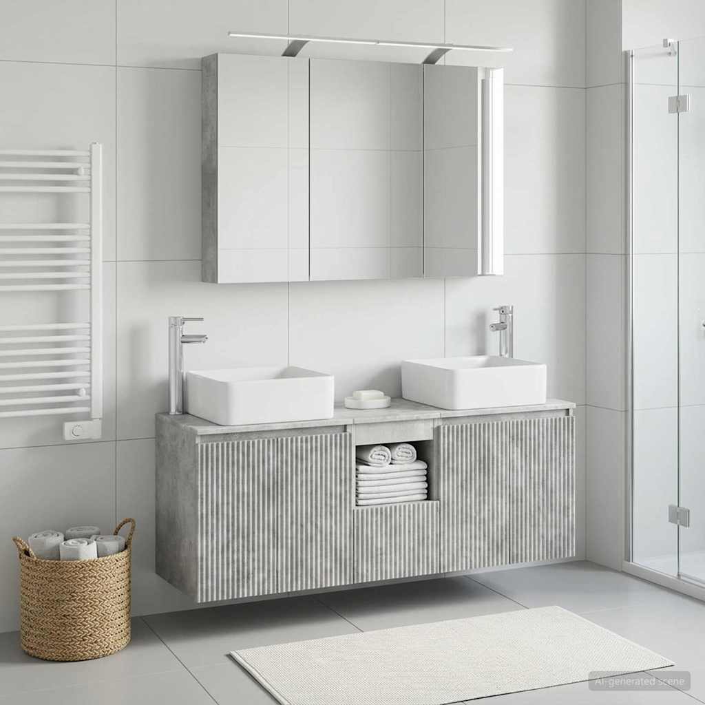 Set ormarića za kupaonicu 4 pcs Betonska siva