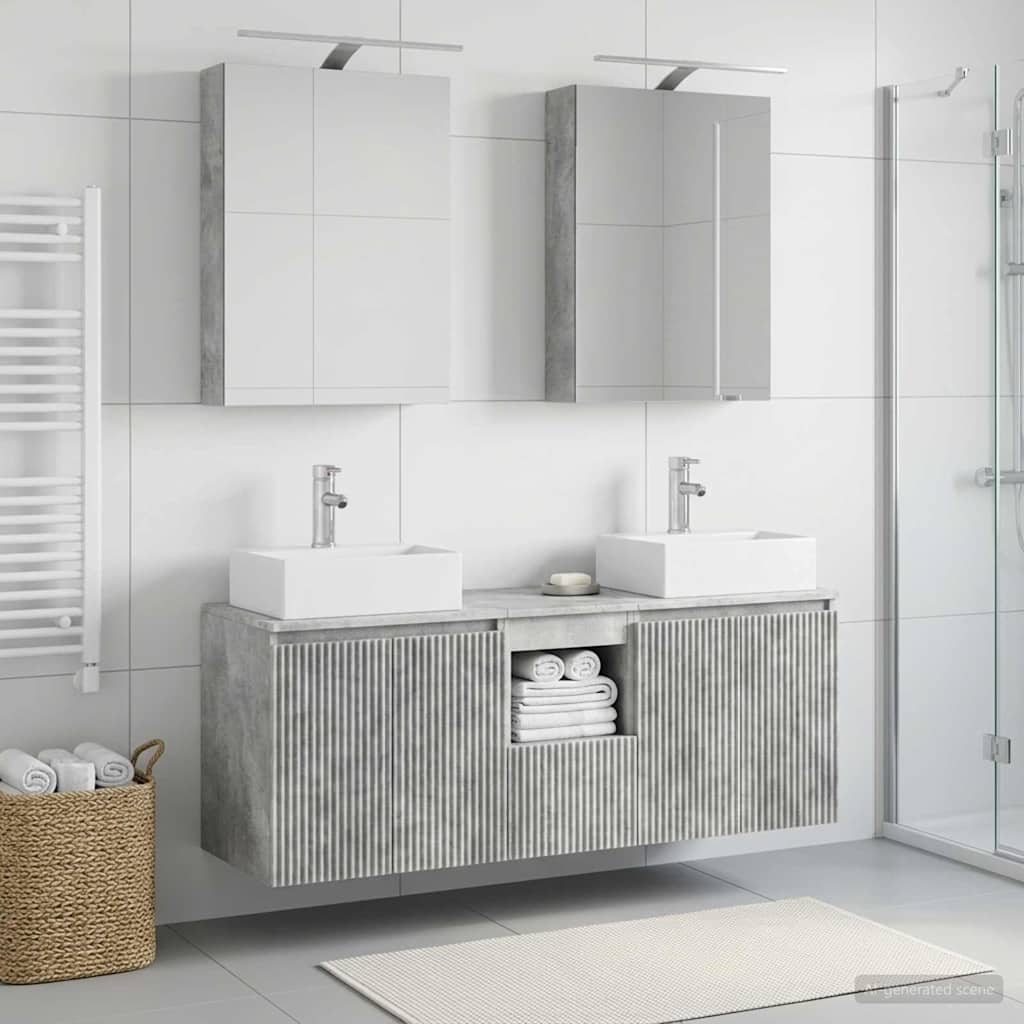 Set ormarića za kupaonicu 5 pcs Betonska siva Konstruirano drvo