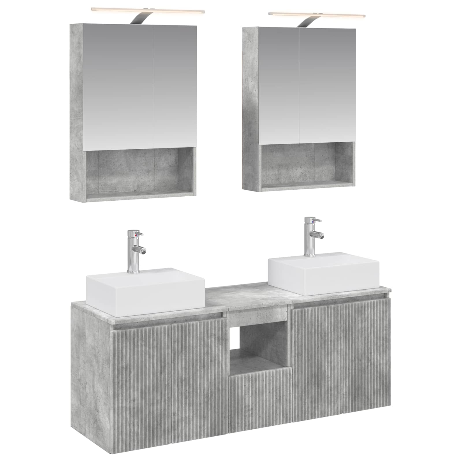 Set ormarića za kupaonicu 5 pcs Betonska siva Konstruirano drvo