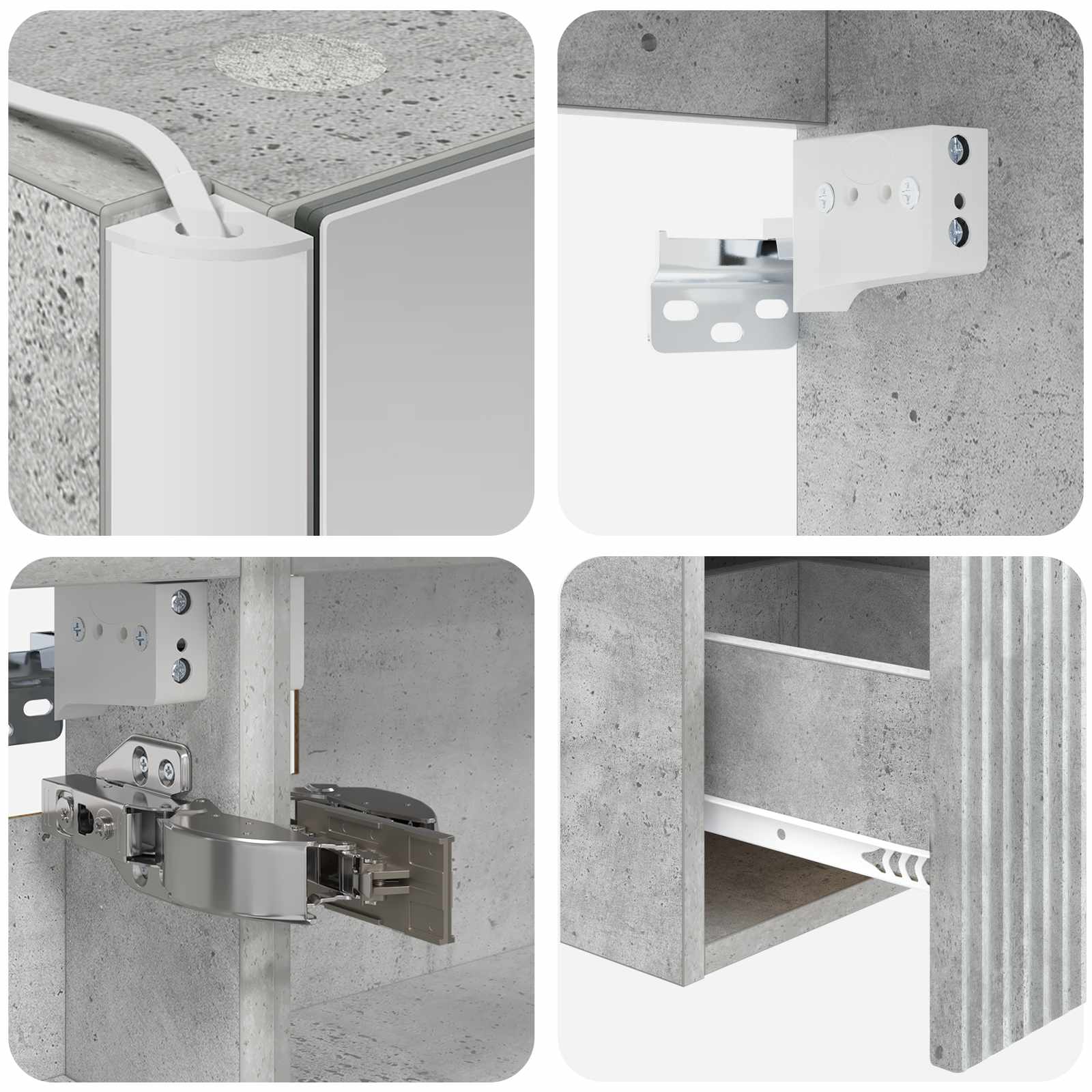 Set ormarića za kupaonicu 5 pcs Betonska siva Konstruirano drvo