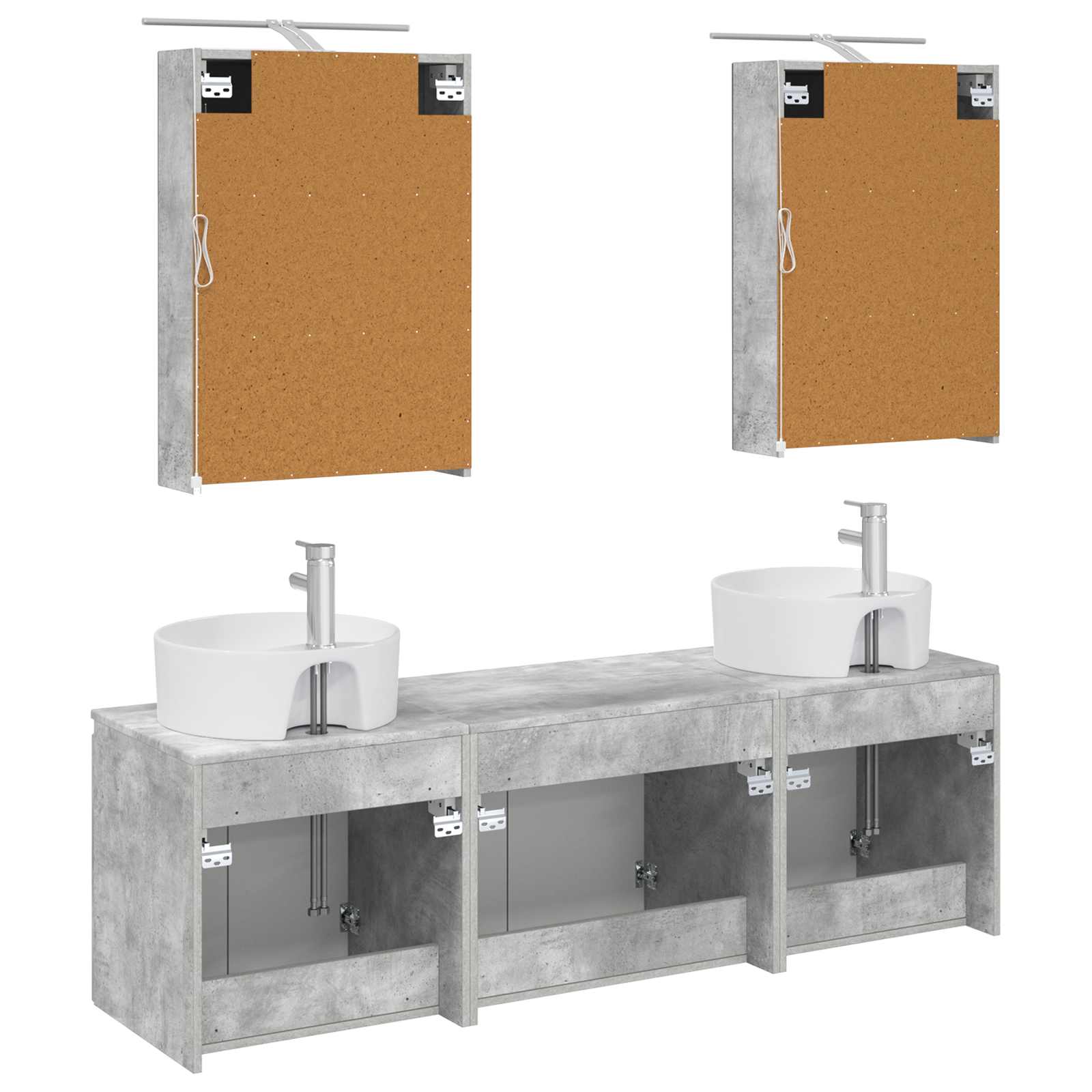 Set ormarića za kupaonicu 5 pcs Betonska siva Konstruirano drvo