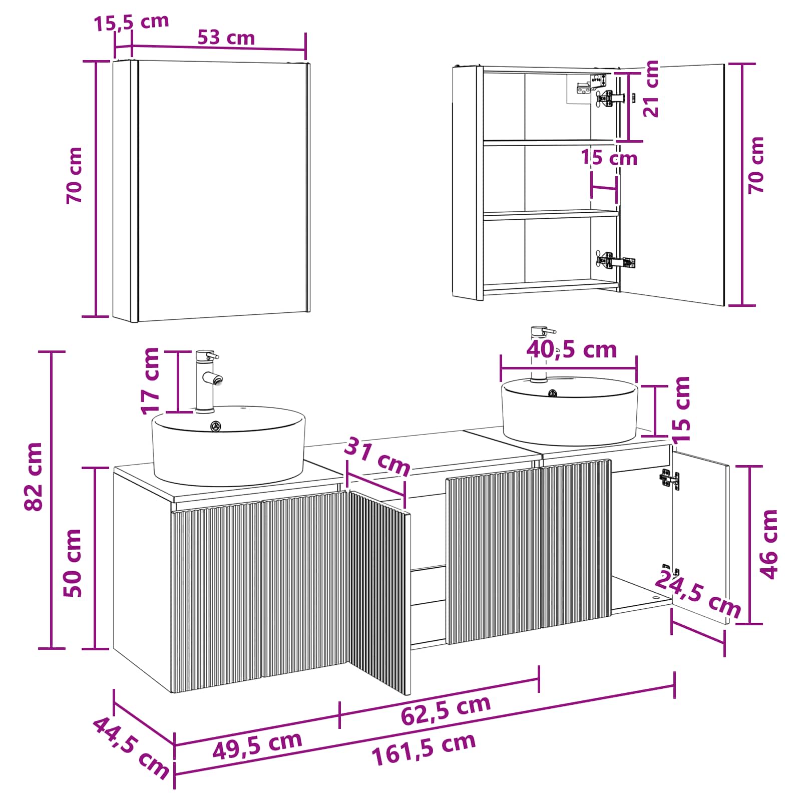 Set ormarića za kupaonicu 5 pcs Betonska siva Konstruirano drvo