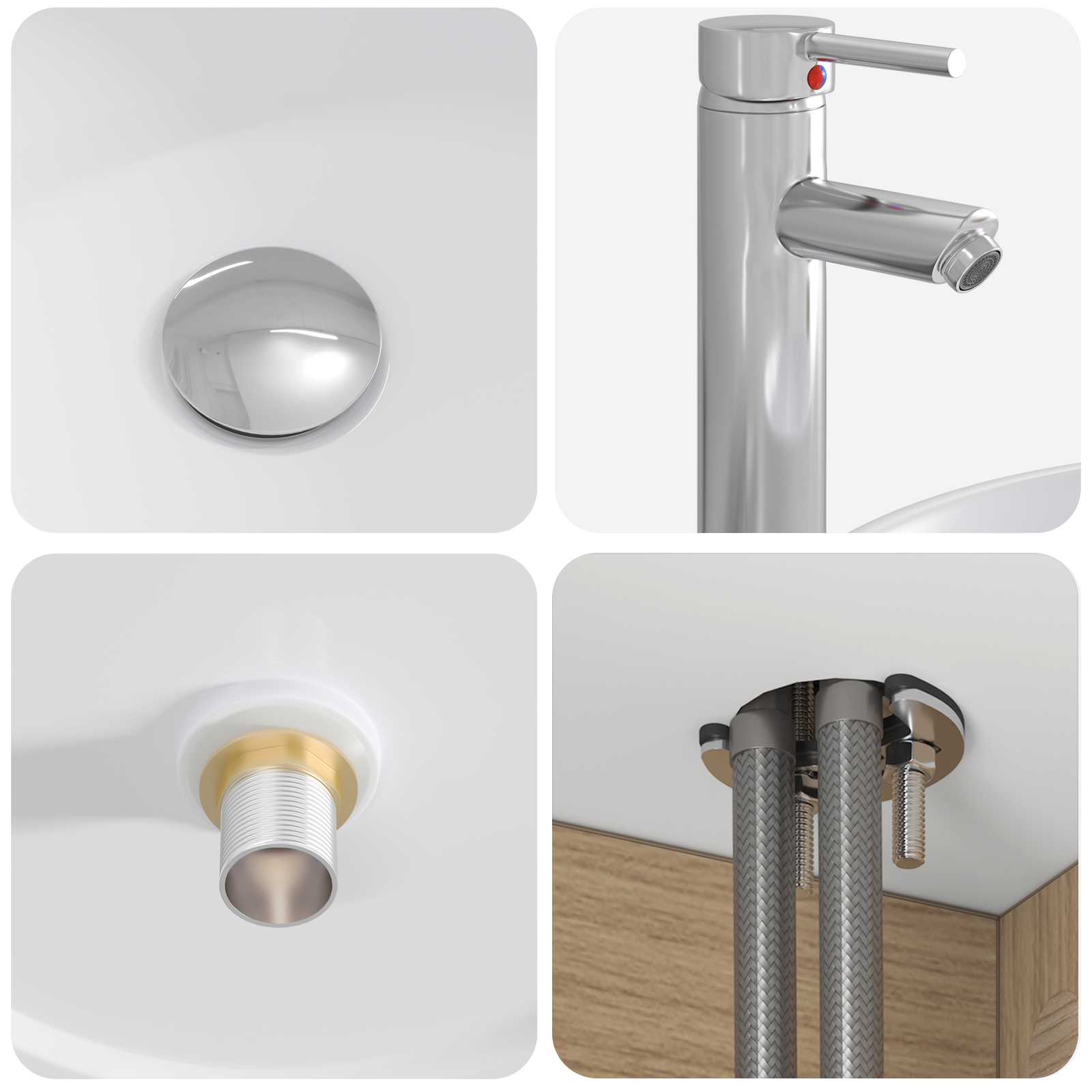 Set ormarića za kupaonicu 4 pcs Hrast artisan Konstruirano drvo