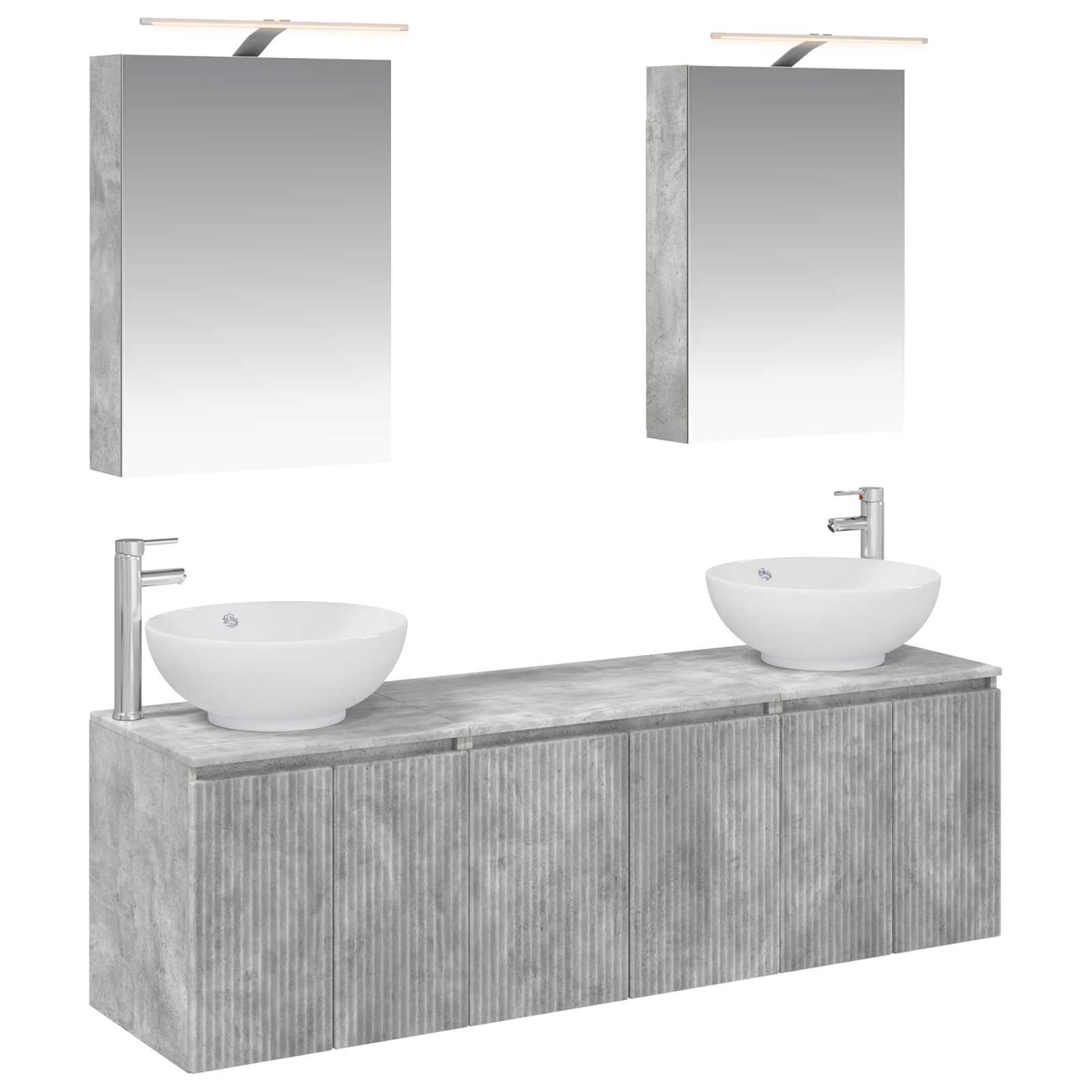 Set ormarića za kupaonicu 5 pcs Betonska siva Konstruirano drvo