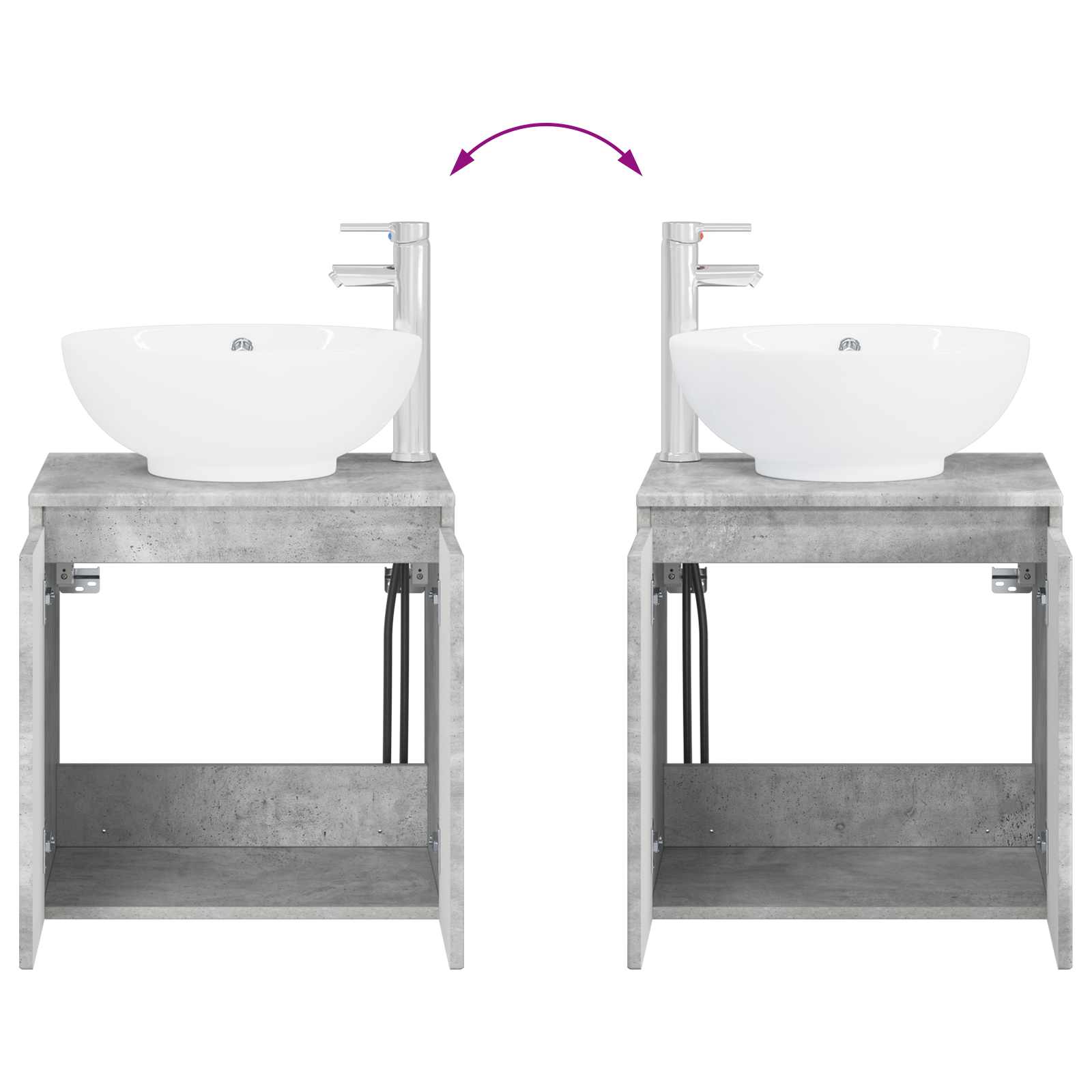 Set ormarića za kupaonicu 5 pcs Betonska siva Konstruirano drvo