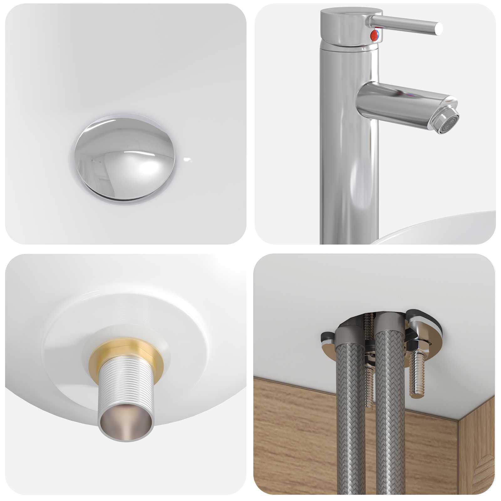 Set ormarića za kupaonicu 4 pcs Hrast artisan Konstruirano drvo