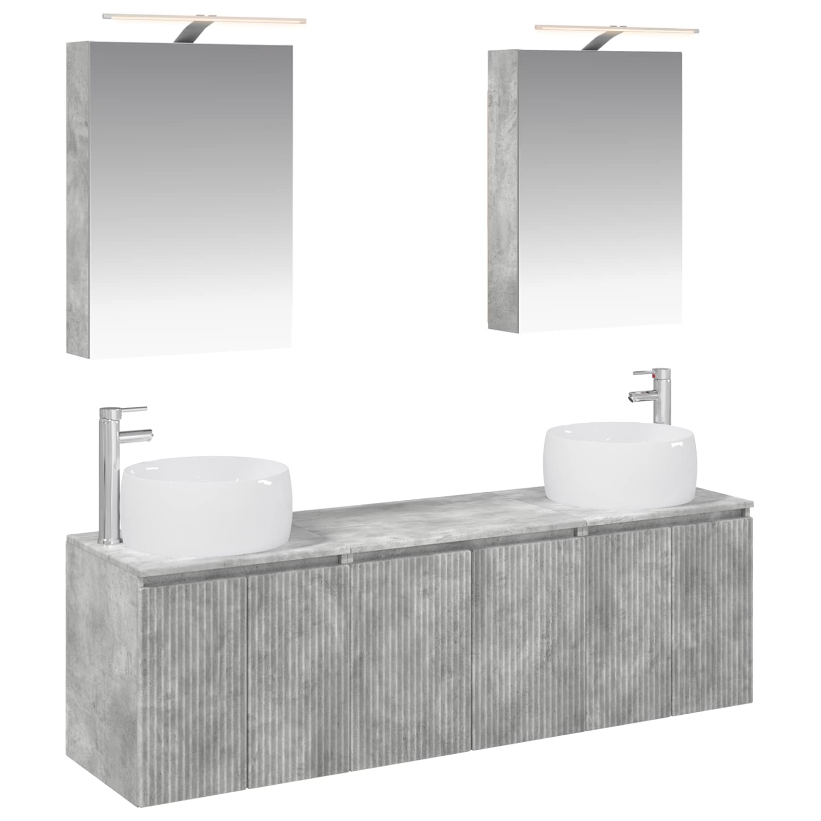 Set ormarića za kupaonicu 5 pcs Betonska siva Konstruirano drvo