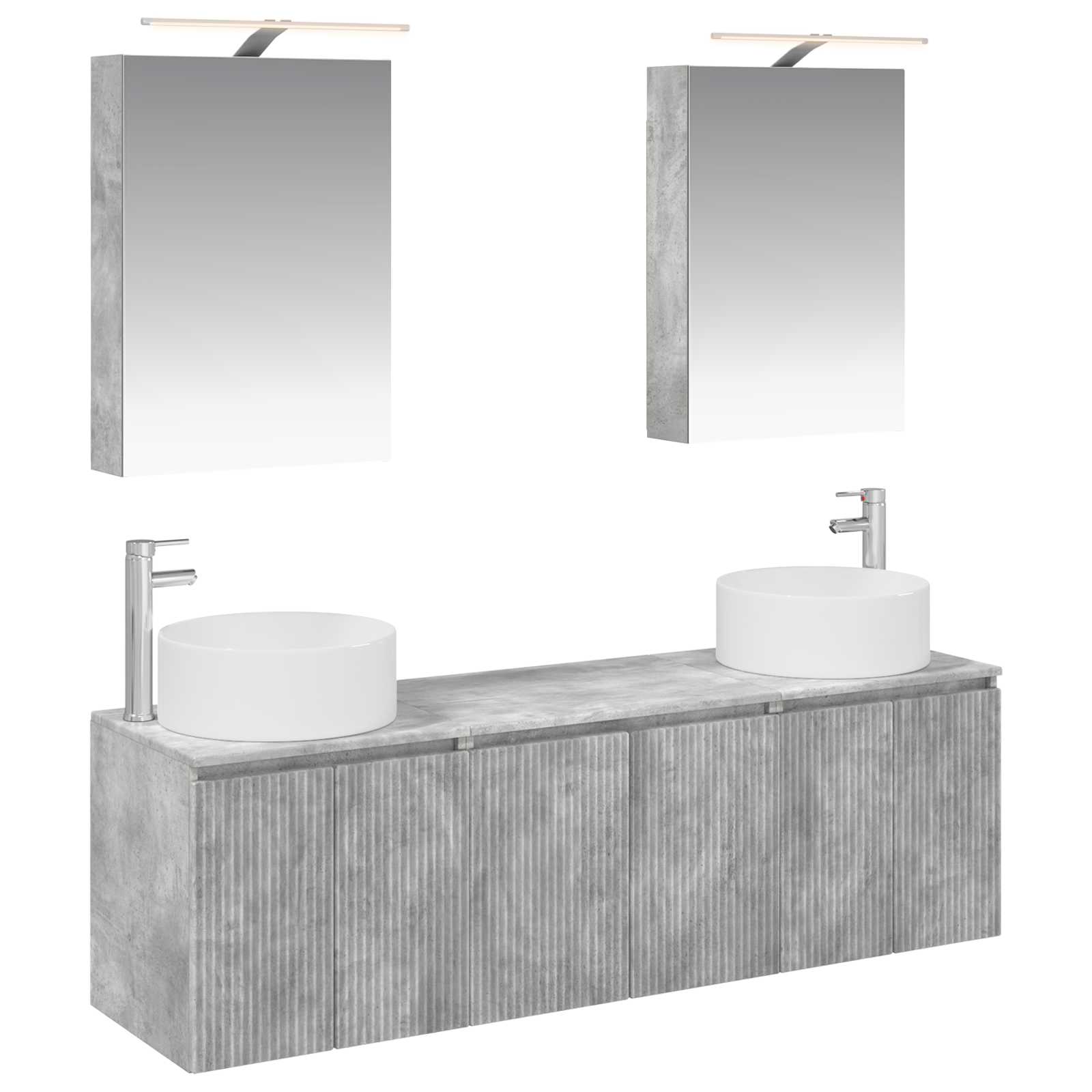 Set ormarića za kupaonicu 5 pcs Betonska siva Konstruirano drvo
