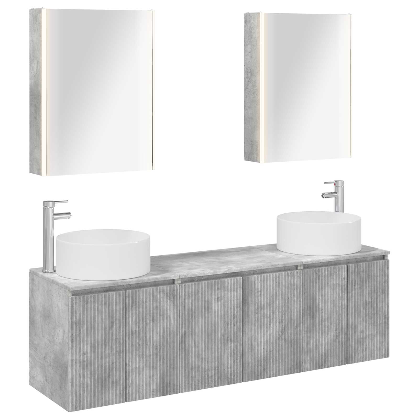 Set ormarića za kupaonicu 5 pcs Betonska siva Konstruirano drvo