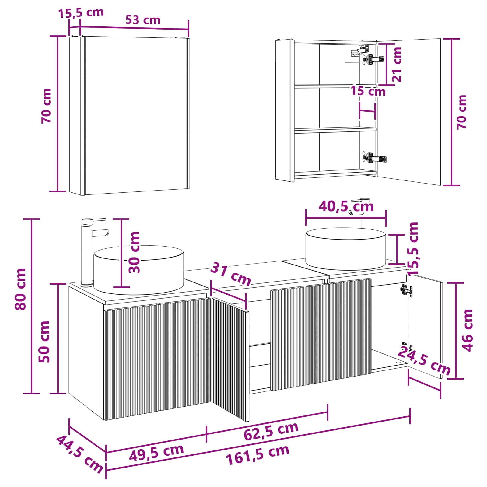 Set ormarića za kupaonicu 5 pcs Betonska siva Konstruirano drvo