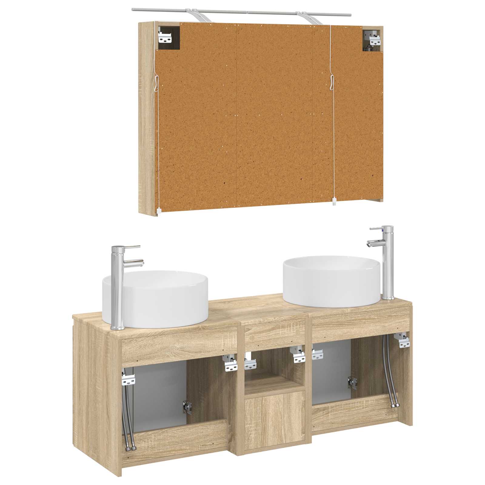 Set ormarića za kupaonicu 4 pcs Hrast sonoma 100 x 14,5 x 70 cm