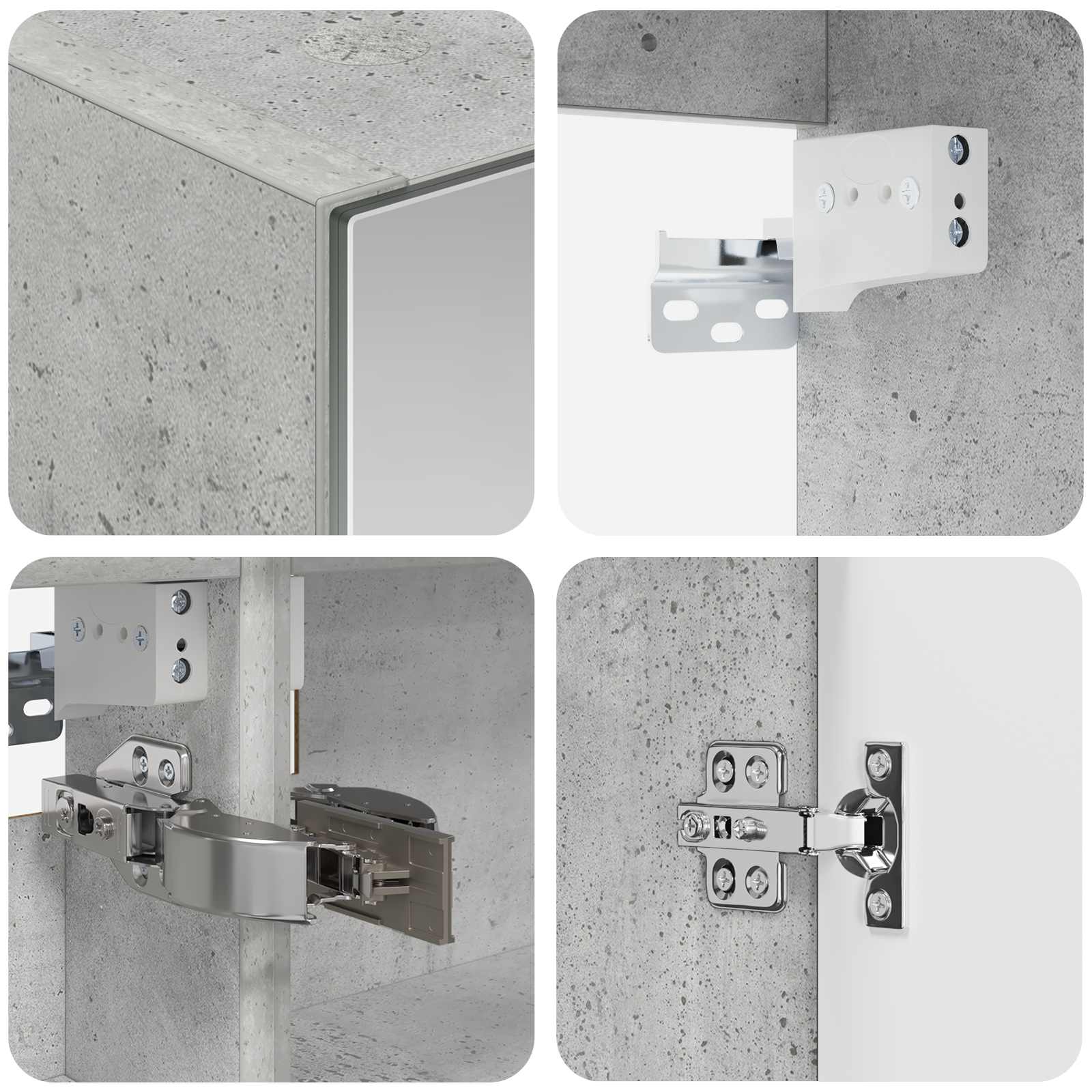 Set ormarića za kupaonicu 4 pcs Betonska siva