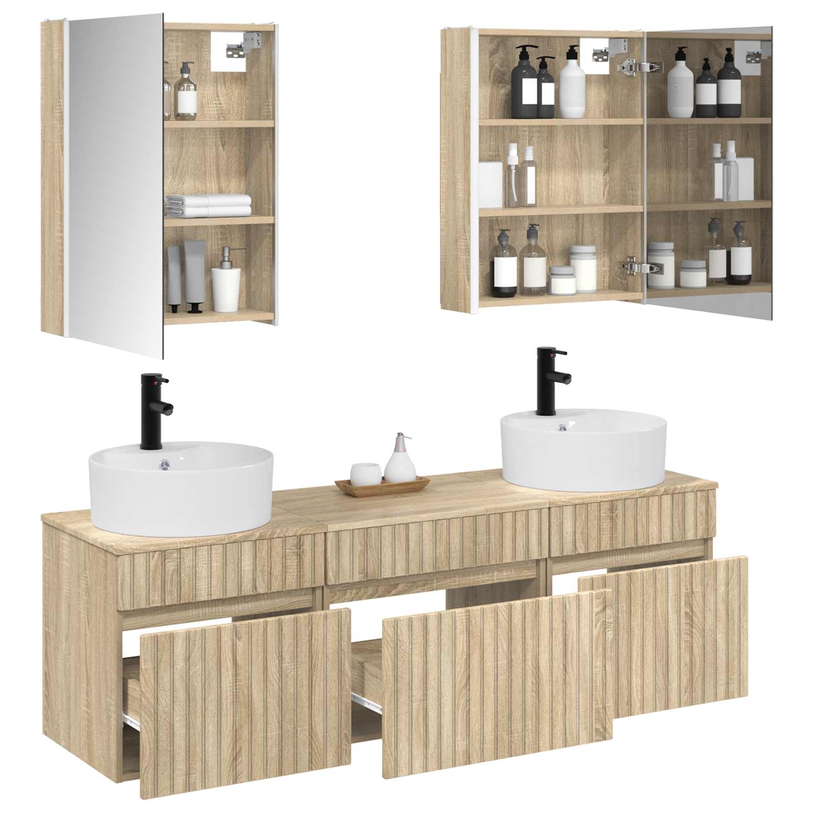 Set ormarića za kupaonicu 5 pcs Hrast sonoma 53 x 15,5 x 70 cm