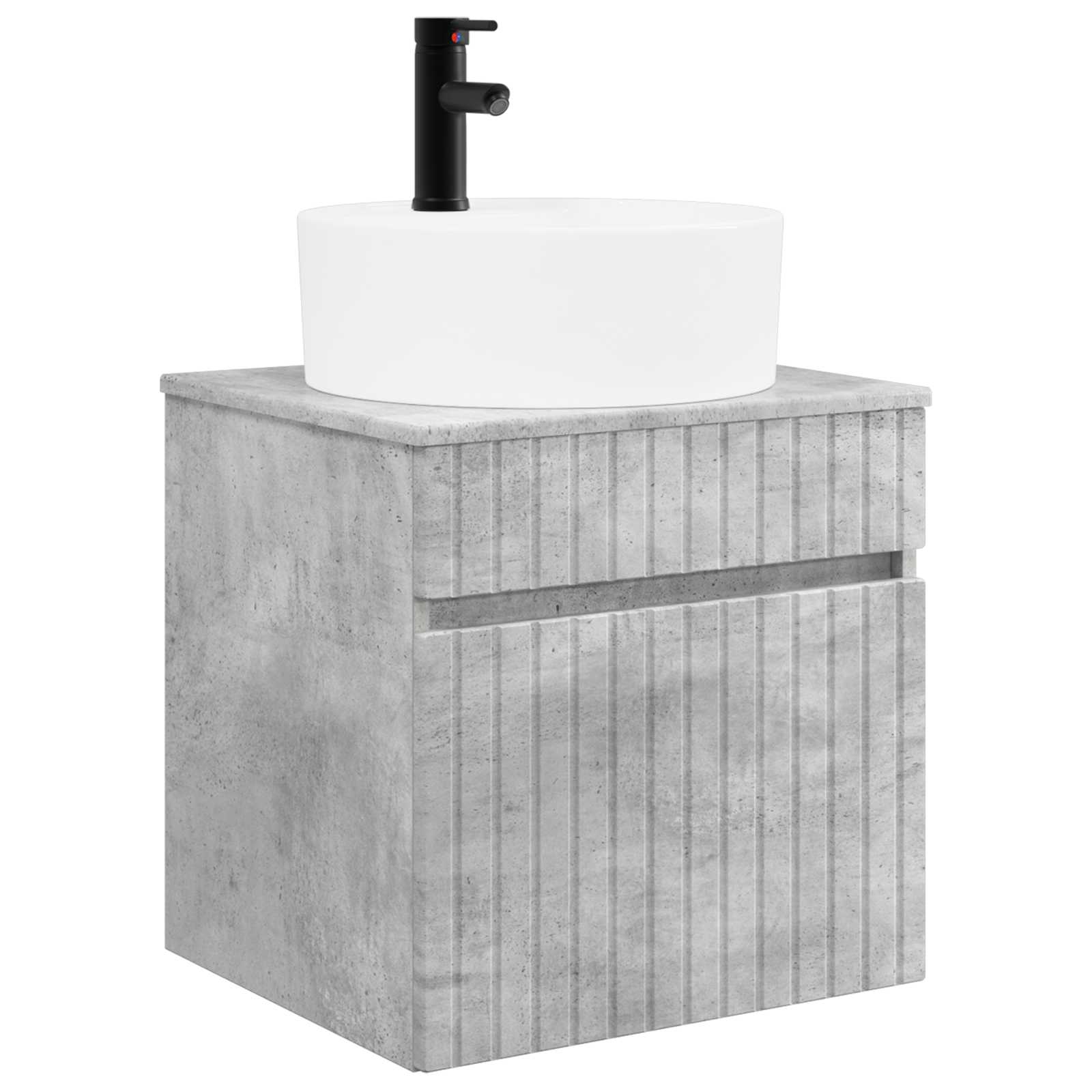 Set ormarića za kupaonicu 5 pcs Betonska siva 53 x 15,5 x 70 cm