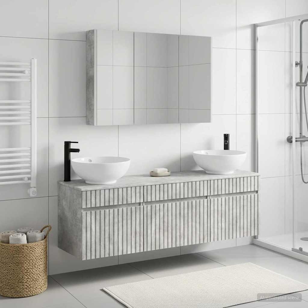 Set ormarića za kupaonicu 4 pcs Betonska siva
