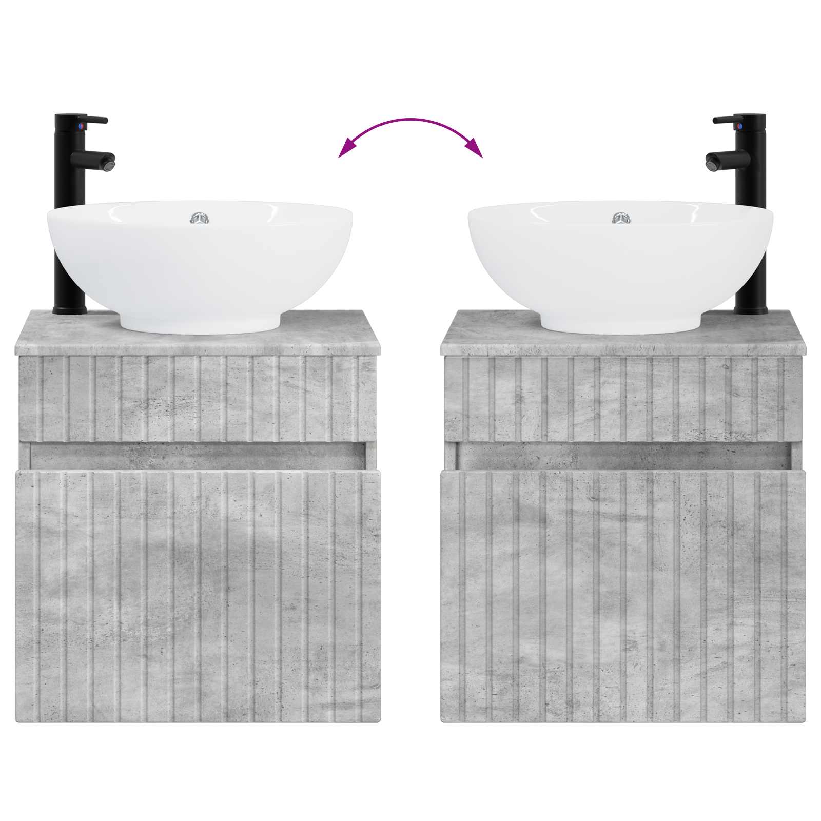 Set ormarića za kupaonicu 4 pcs Betonska siva