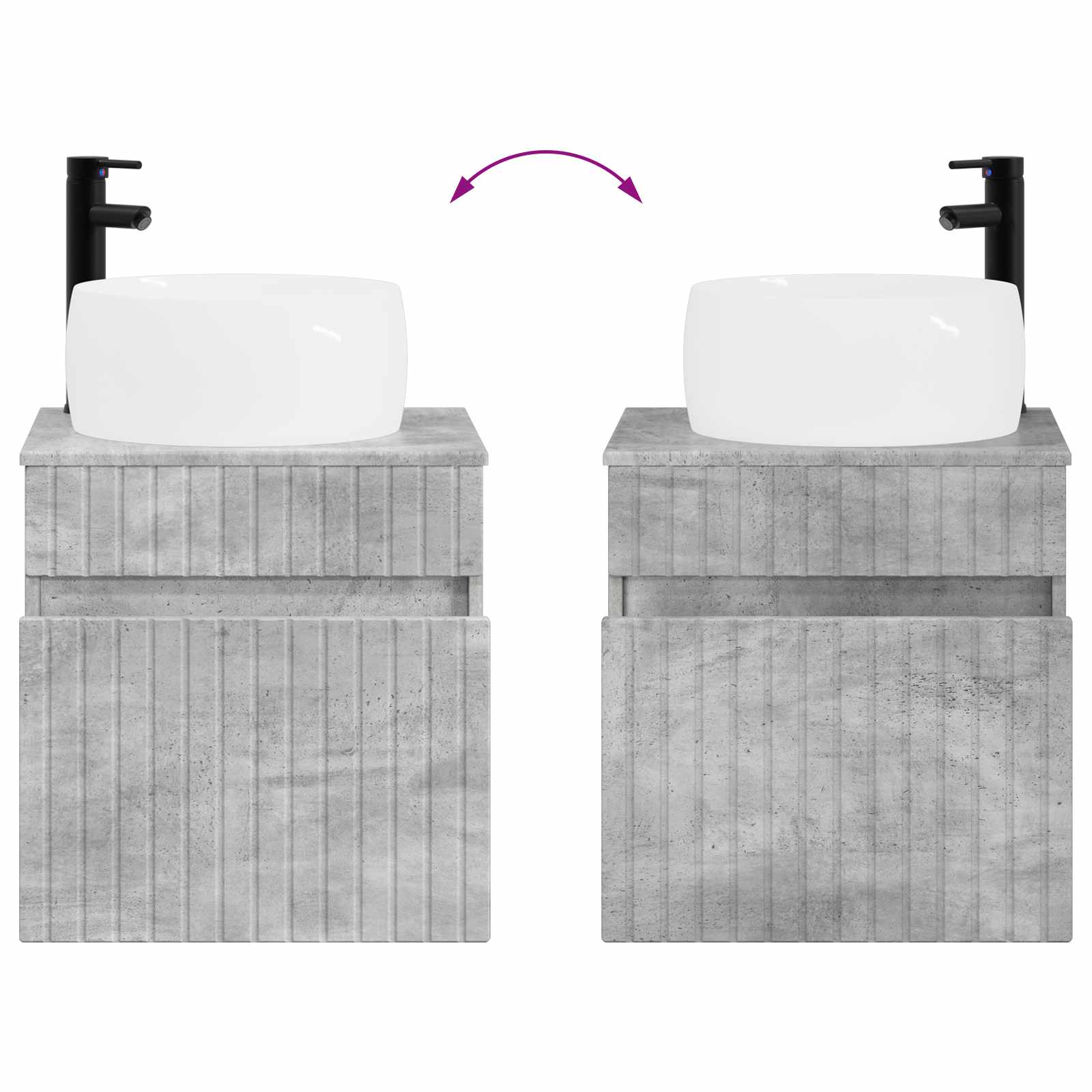 Set ormarića za kupaonicu 5 pcs Betonska siva 53 x 15,5 x 70 cm
