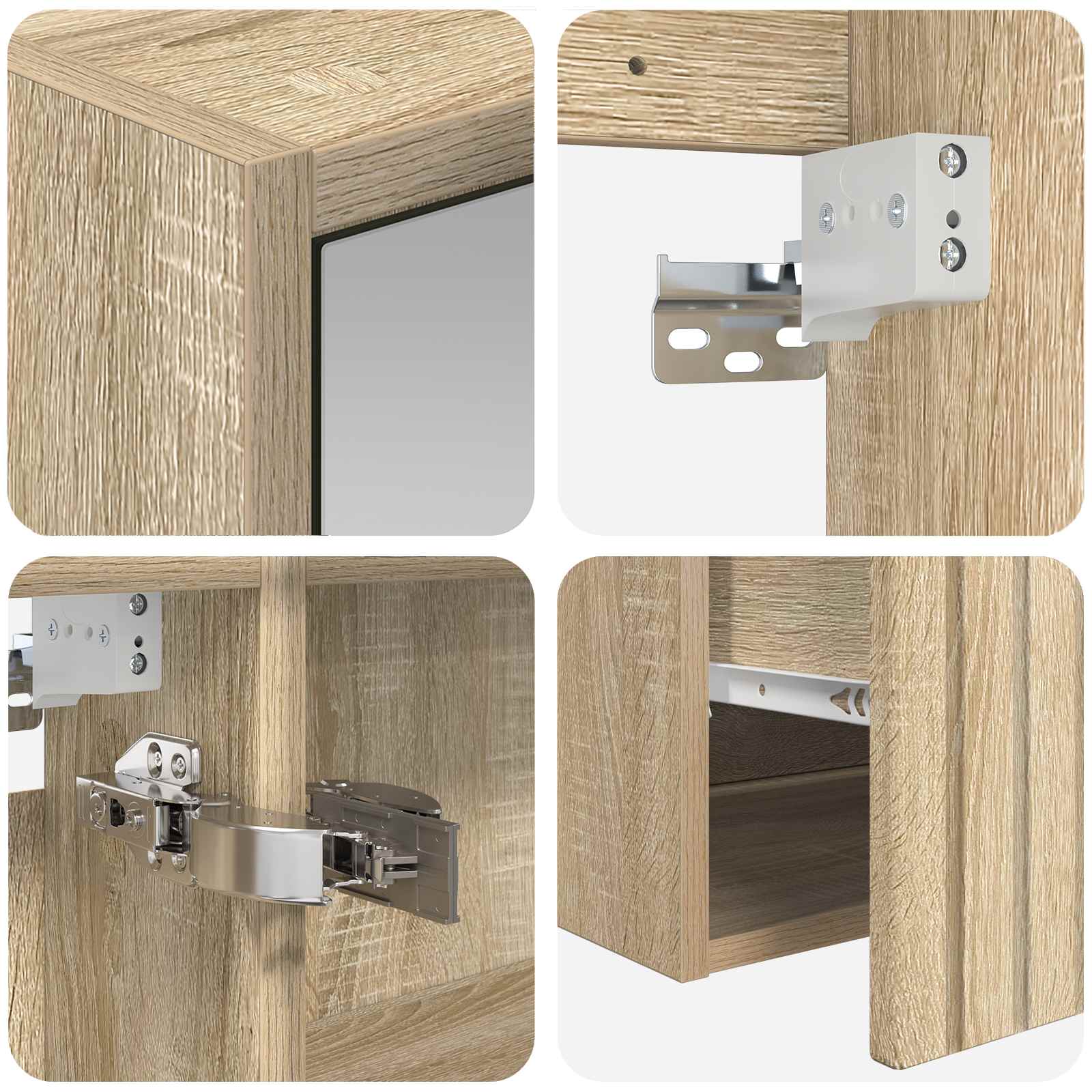 Set ormarića za kupaonicu 4 pcs Hrast sonoma 100 x 14,5 x 70 cm