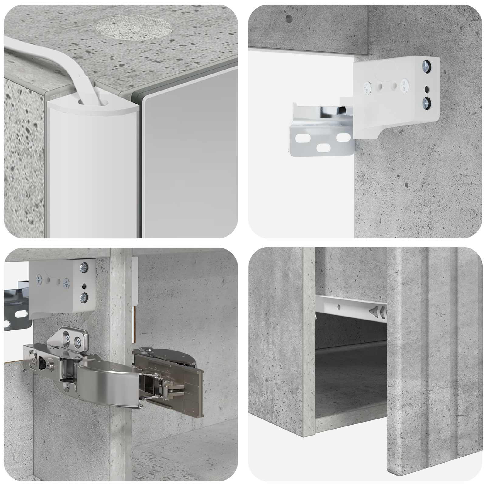 Set ormarića za kupaonicu 4 pcs Betonska siva