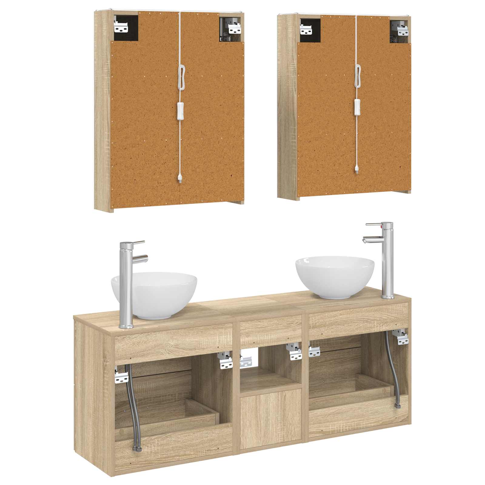 Set ormarića za kupaonicu 5 pcs Hrast sonoma 53 x 15,5 x 70 cm