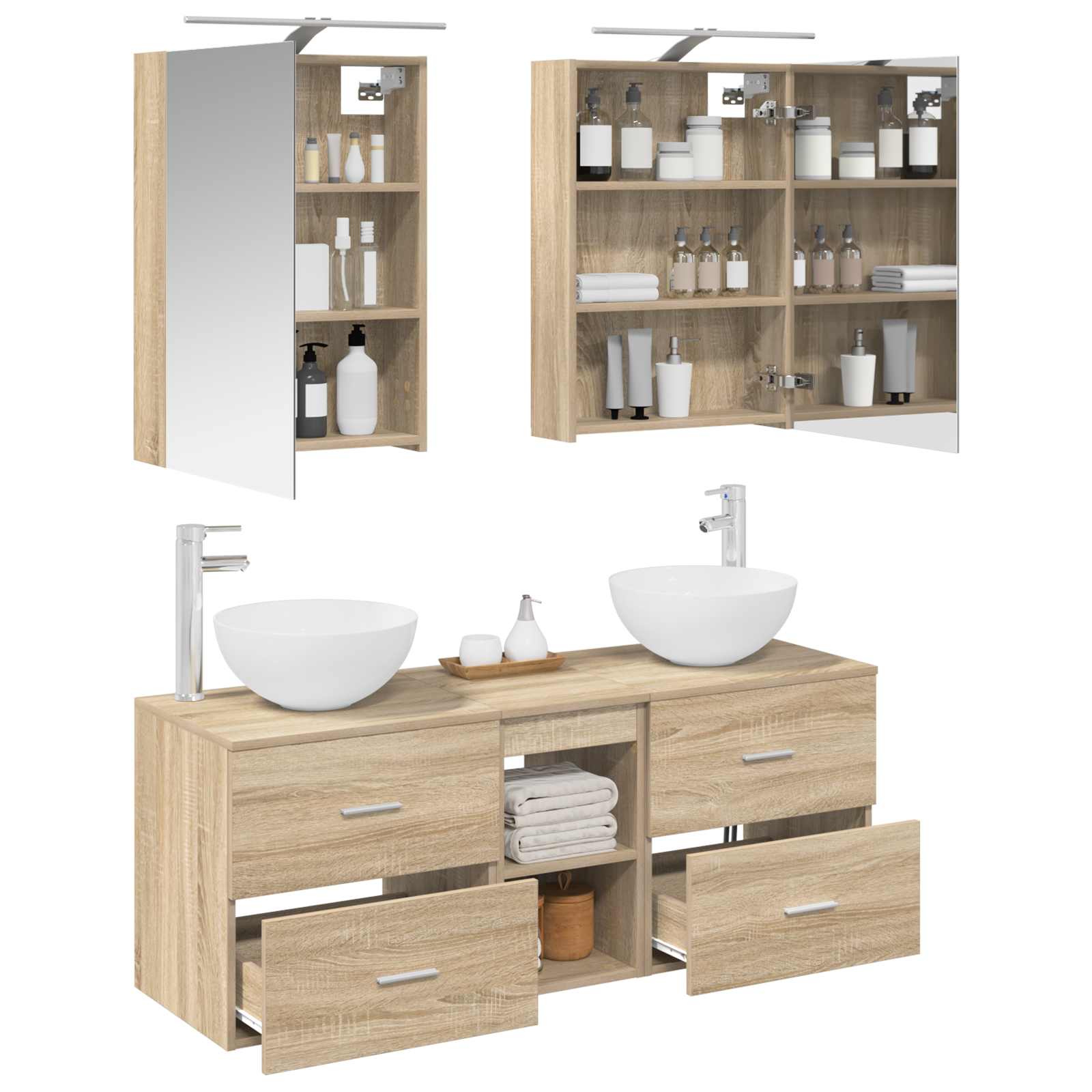 Set namještaja za kupaonicu 5 pcs Hrast sonoma
